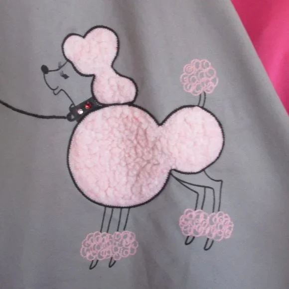 vintage rockabilly pink poodle skirt top suit set size small medium co ord - Picture 2 of 6